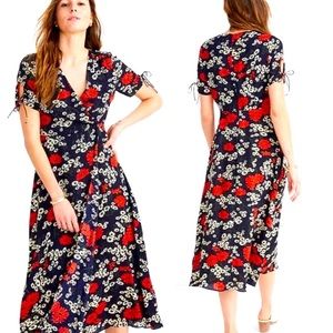 Madewell MIDI dress with peek a boo tulip sleeves